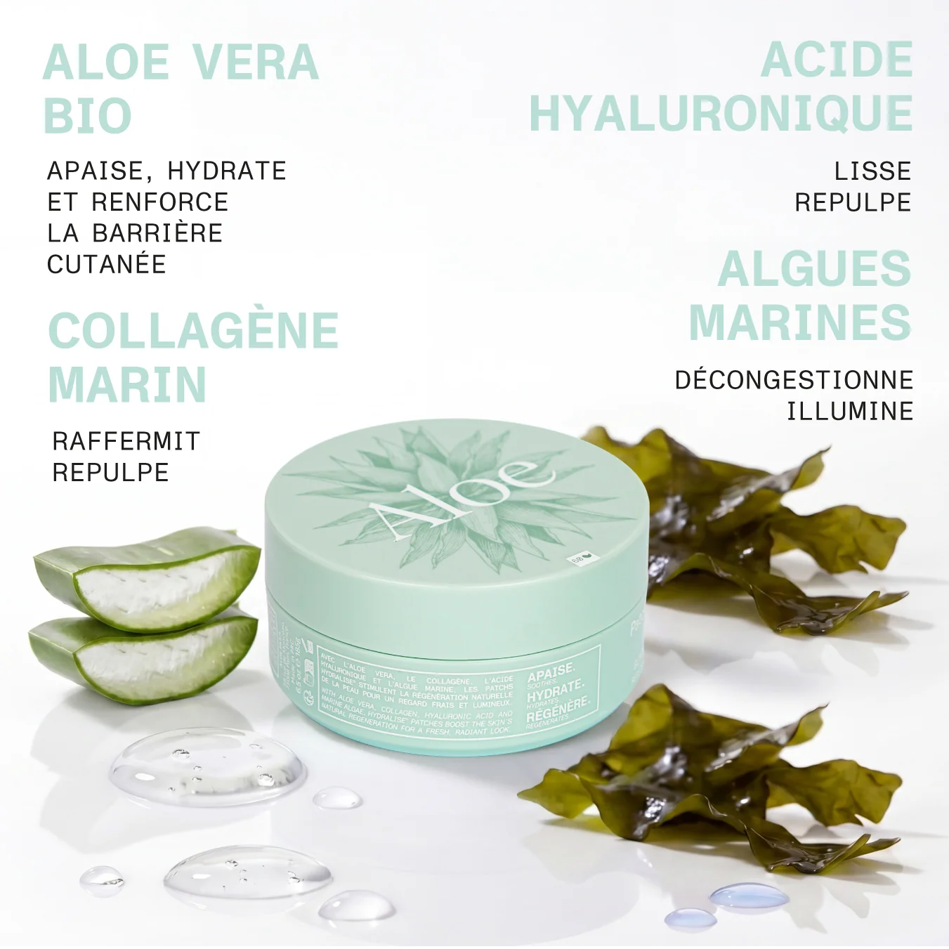 Patchs hydrogel anti-cernes  +98% d'origine naturelle — 100/100 Yuka