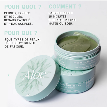 Patchs hydrogel anti-cernes  +98% d'origine naturelle — 100/100 Yuka