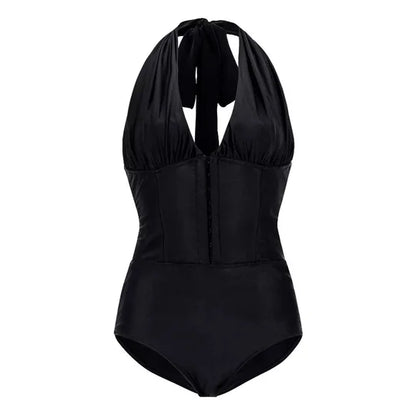 Yollanda Noir Pièce Corset Couture de Bain