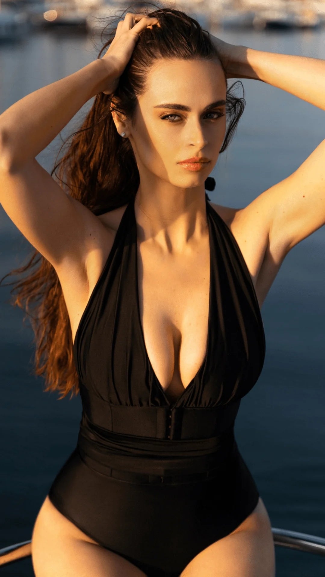 Yollanda Noir Pièce Corset Couture de Bain